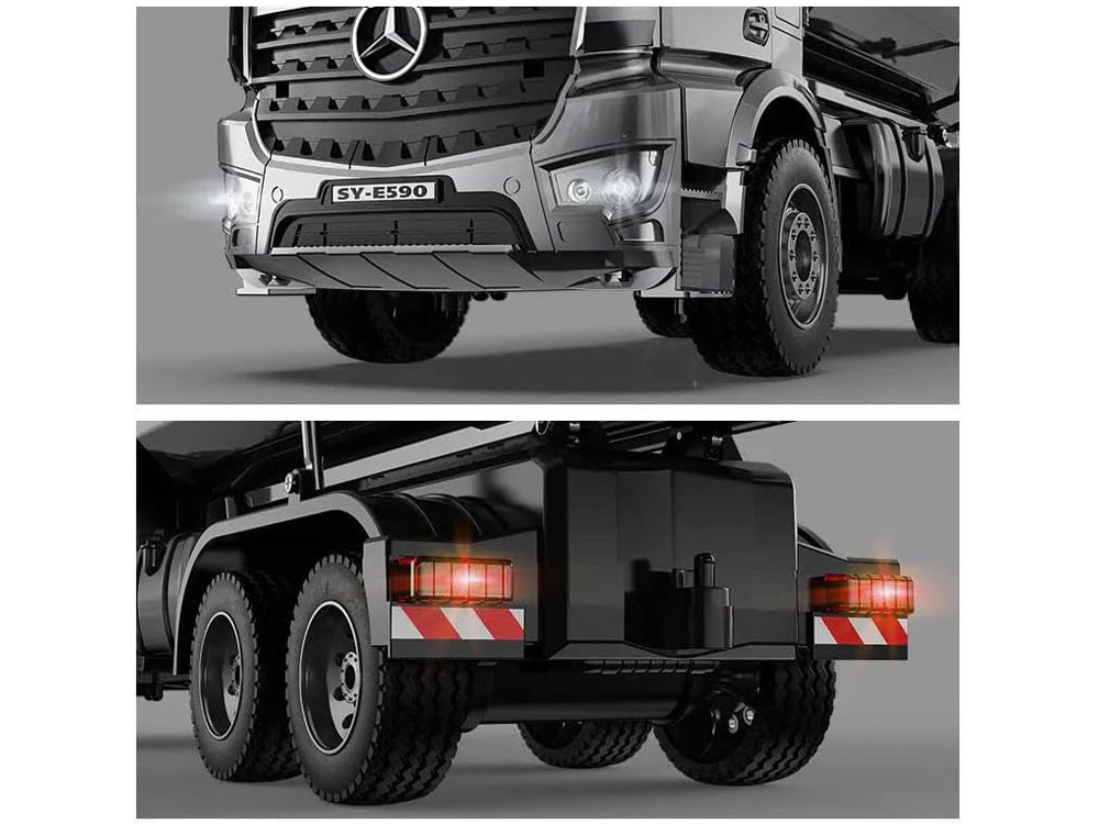 Double Eagle RC Kovové Nákladné Auto Mercedes Arocs s vyklápacou vlečkou na diaľkové ovládanie, so svetlom a zvukom 1:20 + USB nabíjačka