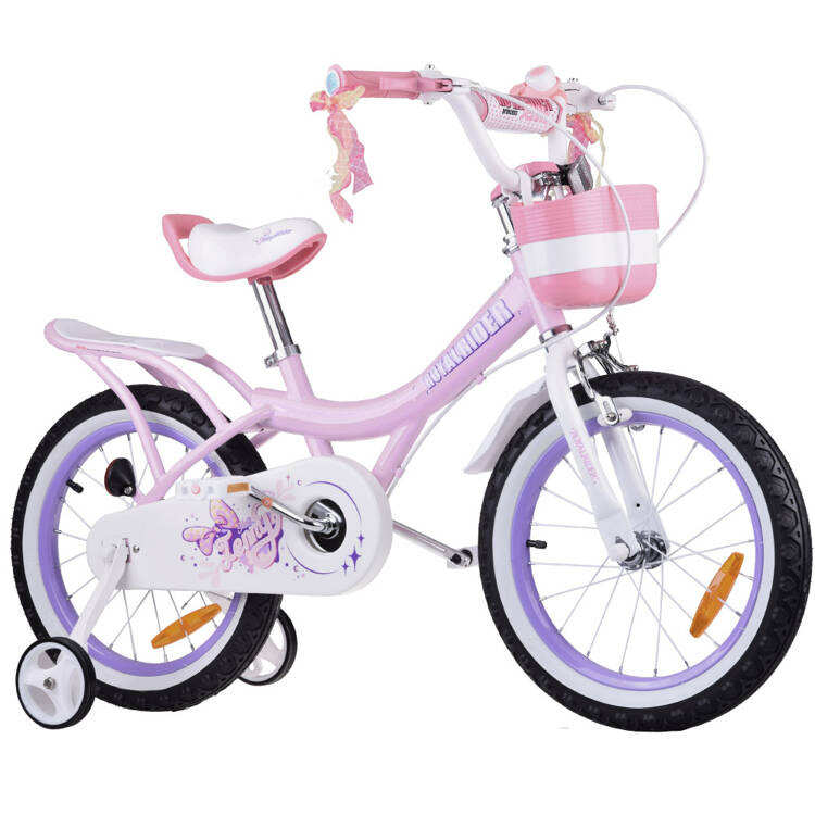 Royal Baby Detský bicykel JENNY 16" s nafukovacími kolesami + košík a zvonček, ružový