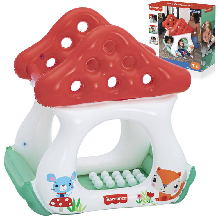 Fisher Price 93570 Detský Nafukovací Bazén s loptičkami Muchotrávka 107cm