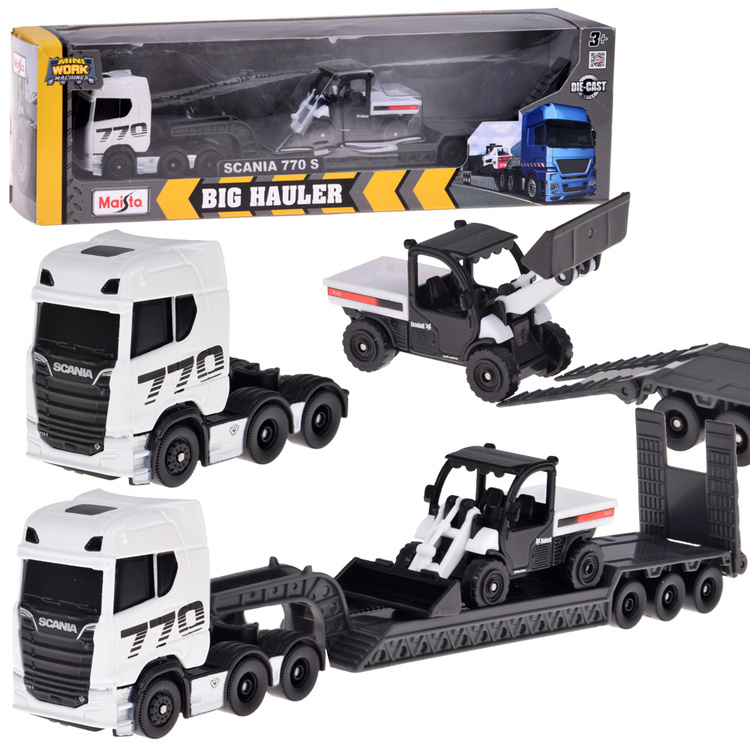Maisto Licencovaná Sada Kovové auto SCANIA 770S 1:64 + Náves s Buldozérom