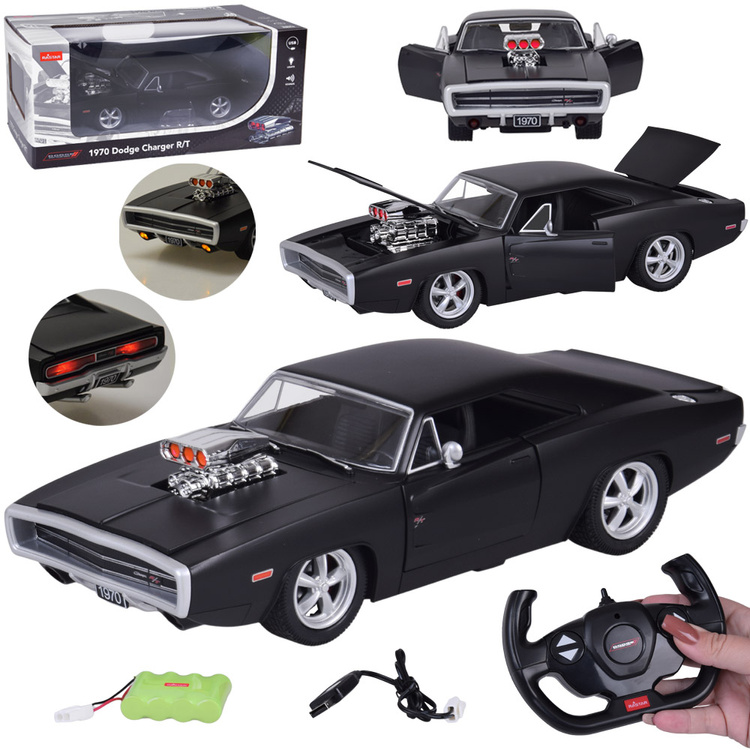 JOKO RC Auto Dodge Charger R/T 1970 na diaľkové ovládanie 33cm so svetlom a zvukom, otváracie dvere, kapota, kufor, matná čierne