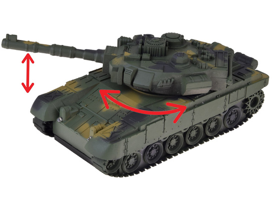 RC tank s diaľkovým ovládaním, otočnou vežou, svetlami, realistickými zvukmi RC0728