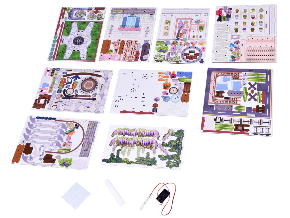 Drevené 3D PUZZLE série kvetinárstva budova 243 prvkov osvetlenia ZA6015 pol_pl_Wooden-PUZZLE-3D-Series-Flower-Shop-Building-243-elements-lighting-ZA6015-22875_2