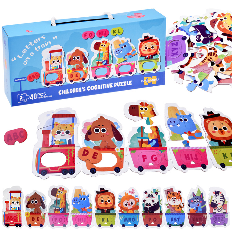 JOKO Detské Puzzle Zvieratá Abeceda Vláčik 40ks
